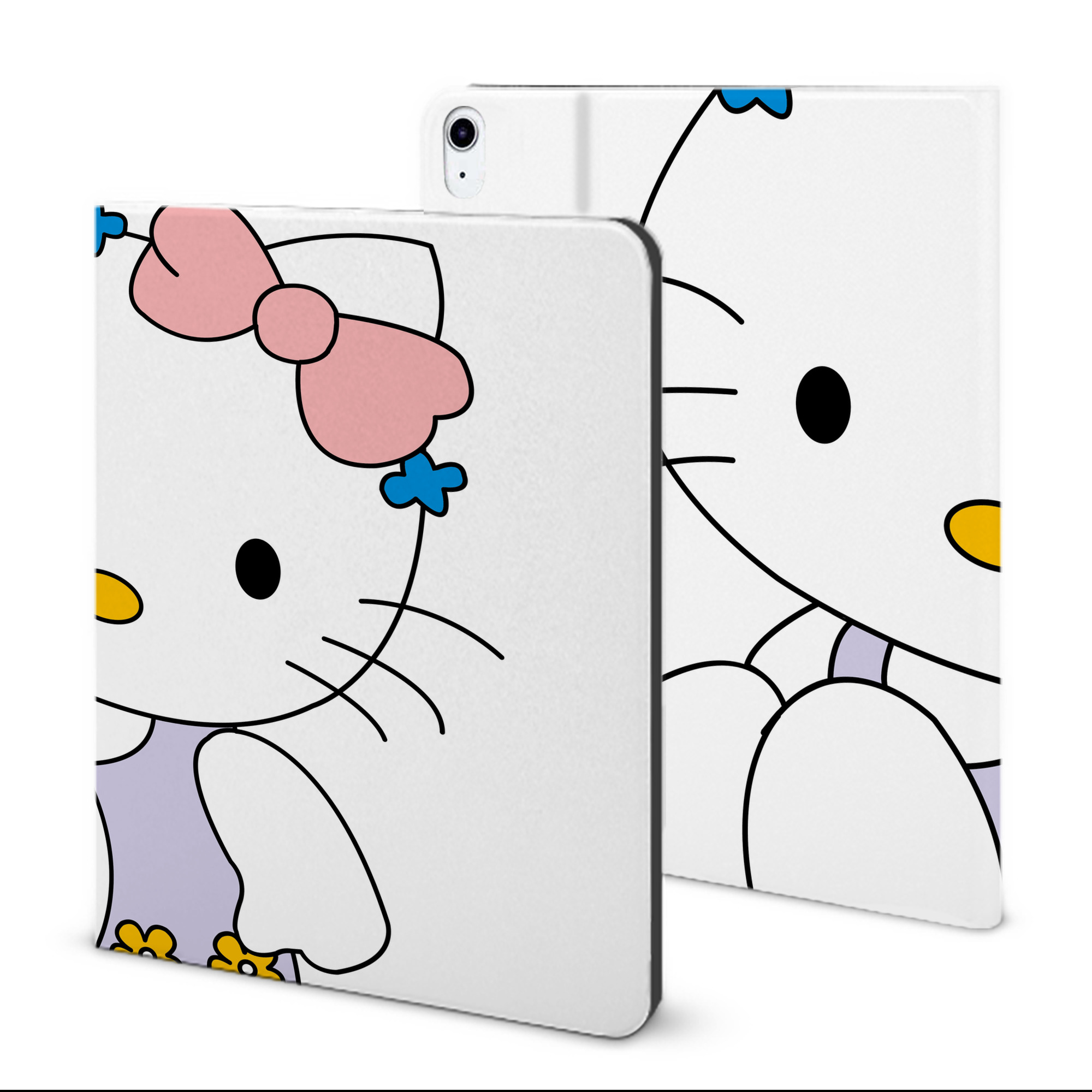 （画像用） Hello Kitty ハローキティ IPad ケース ブック型 PUレザー TPU 耐衝撃 軽量 薄型 ペン収納なし 全面保護 IPad 各モデル対応